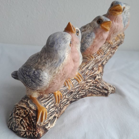 Signed Ceramic Birds on Branch Piece Hand made Art Handmade Sculpture - Picture 6 of 7